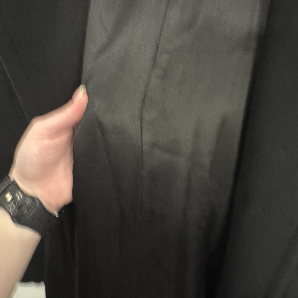 Giuliana Teso Neiman Marcus Black Wool Blend Long Coat Sz-44 Made In Italy VTG‎ - Picture 13 of 16